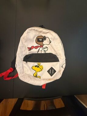 Snoopy & Woodstock White Canvas Backpack - Vans